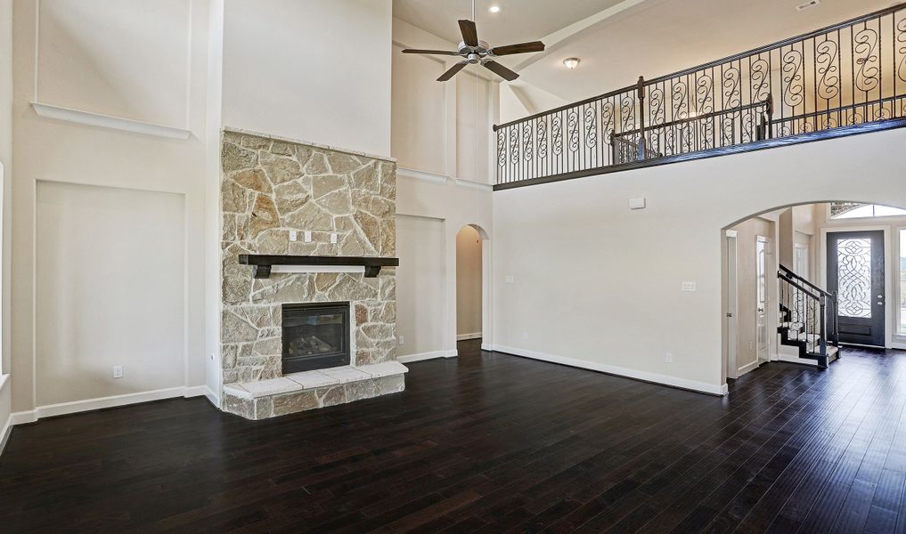 Cozy fireplace in great room