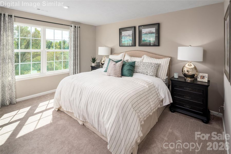 Big windows, peaceful vibes — your master retreat is calling! Big windows, peaceful vibes — your master retreat is calling!