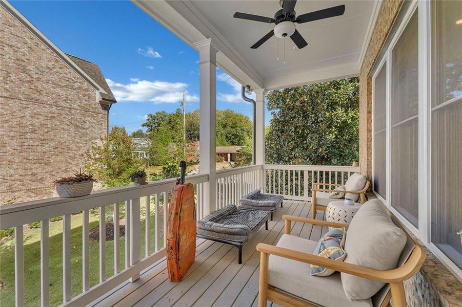 Exterior details and patio area of a home in Manning on the Square, Alpharetta (Image 26).