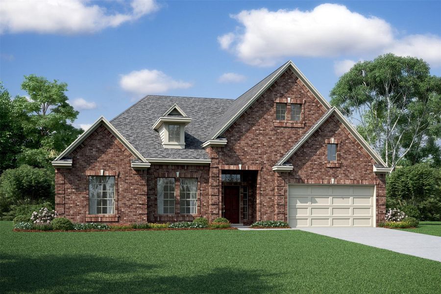 Charming Samuel design by K. Hovnanian Homes in elevation A built in Tejas Landing. (*Artist rendering used for illustration purposes only.) Charming Samuel design by K. Hovnanian Homes in elevation A built in Tejas Landing. (*Artist rendering used for illustration purposes only.)