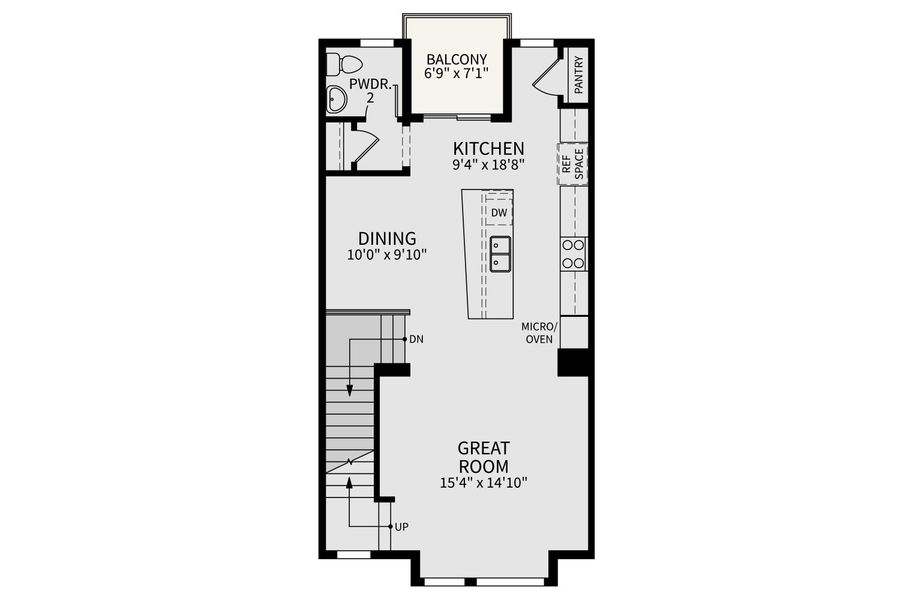 2D floor plan layout for the Antora by Brightland Homes in Dillon Pointe - Skyview, Broomfield, CO (Image 4). 2D floor plan layout for the Antora by Brightland Homes in Dillon Pointe - Skyview, Broomfield, CO (Image 4).