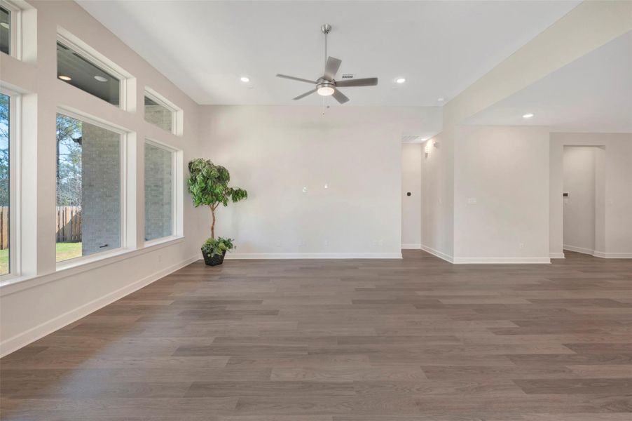 Large Living area with 12 ft ceilings and big windows!