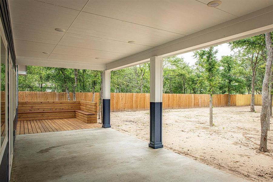 Great patio space for gathering with family and friends