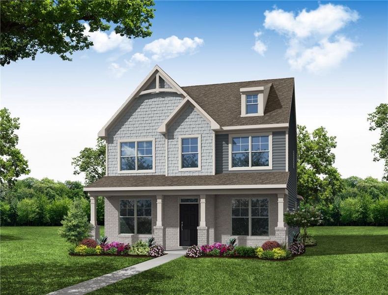Front exterior of a new home in Marble Tree, Ball Ground, GA, highlighting curb appeal (Image 1).
