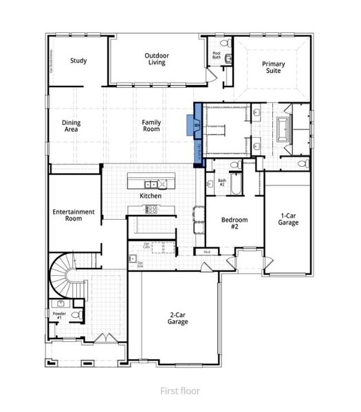 2D floor plan layout for the Siena by Highland Homes in Cambridge Crossing: 74ft. lots, Celina, TX (Image 3). 2D floor plan layout for the Siena by Highland Homes in Cambridge Crossing: 74ft. lots, Celina, TX (Image 3).