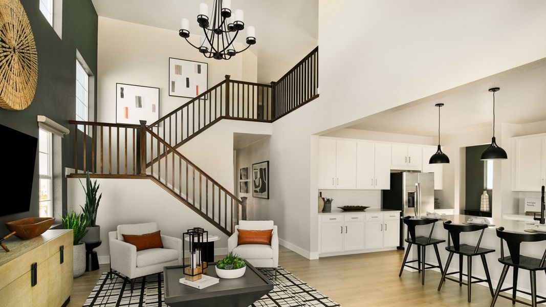 Representative furnished interior of a home built from the Ridgway by Taylor Morrison in Dawson Trails Town Collection, Castle Rock (Image 4).