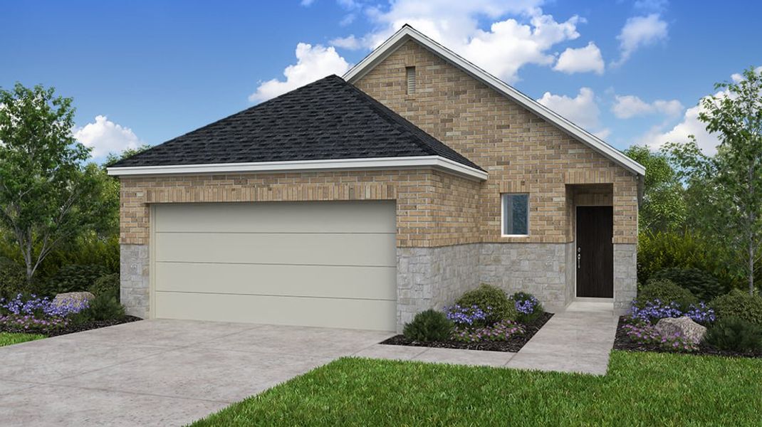 Front exterior of a new home in Avalon at Cypress, Cypress, TX, highlighting curb appeal (Image 1). Front exterior of a new home in Avalon at Cypress, Cypress, TX, highlighting curb appeal (Image 1).