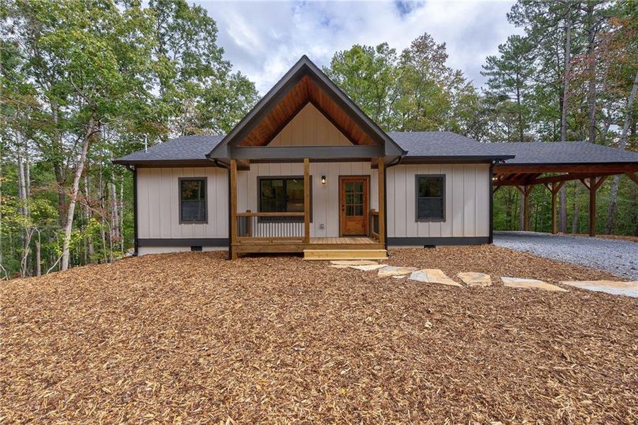 Exterior details and patio area of a home in , Ellijay (Image 34).