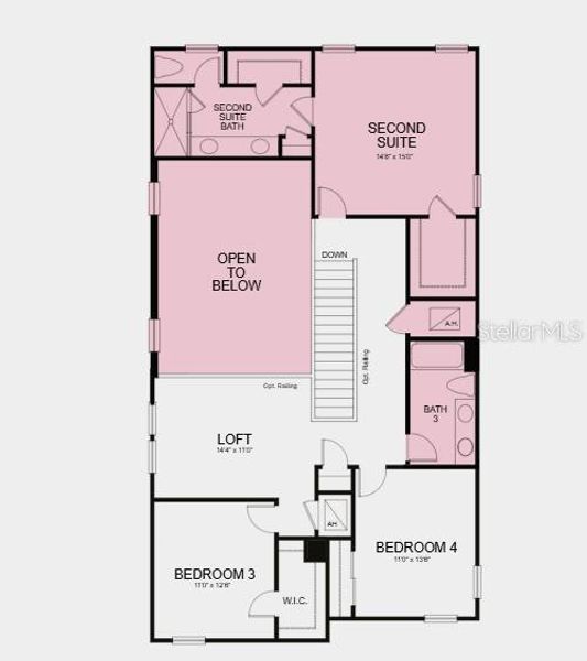 2D floor plan layout of this home in Lochside, Mount Dora, FL (Image 3).