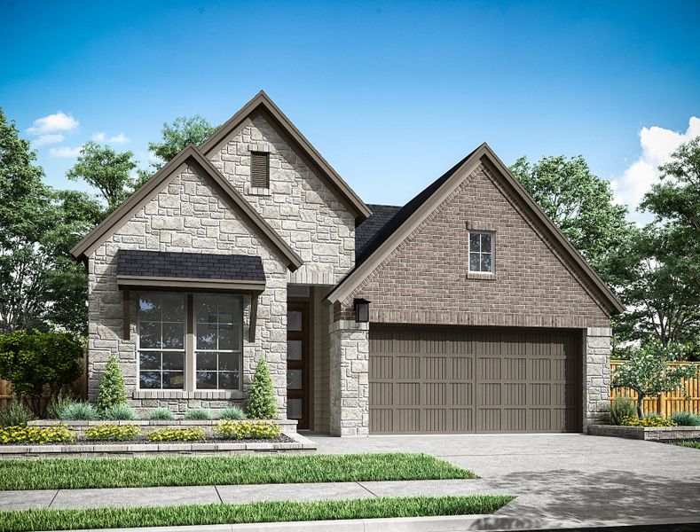 Representative exterior photo of a completed home built from the Kinglet by Tri Pointe Homes in Oakhill Reserve, Tomball, TX (Image 19).