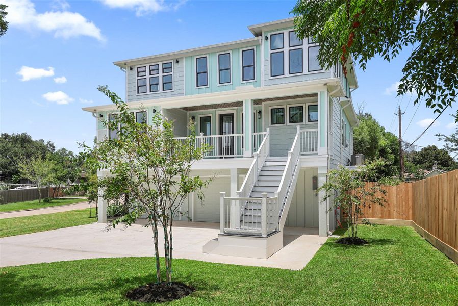 Front exterior of a new home in , El Lago, TX, highlighting curb appeal (Image 22). Front exterior of a new home in , El Lago, TX, highlighting curb appeal (Image 22).