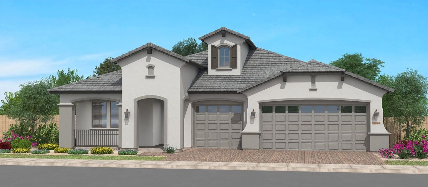 Front exterior of a home in the Sonoma Coast at Enclave community, located in Litchfield Park, AZ (Image 4).