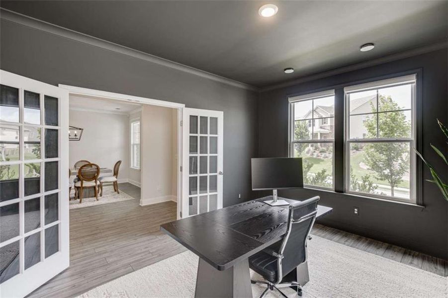 Furnished interior view inside a new home in Overlook at Lanier, Buford (Image 18).