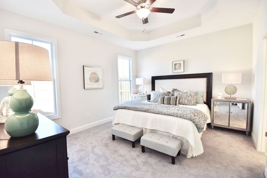 Representative furnished interior of a home built from the Isla by Stevens Fine Homes in Parkwood Estates, Leland (Image 12).