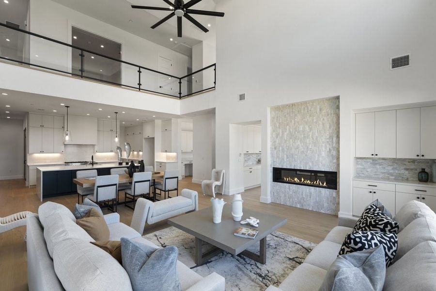 Furnished interior view inside a new home in Milky Way at River Place, Austin (Image 39). Furnished interior view inside a new home in Milky Way at River Place, Austin (Image 39).