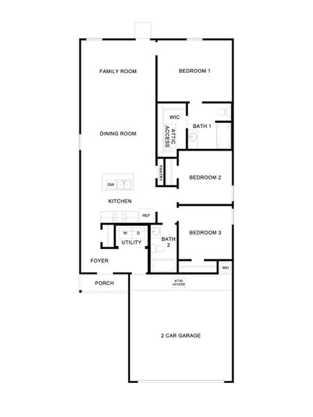 2D floor plan layout of this home in Sunset Oaks, Maxwell, TX (Image 4).