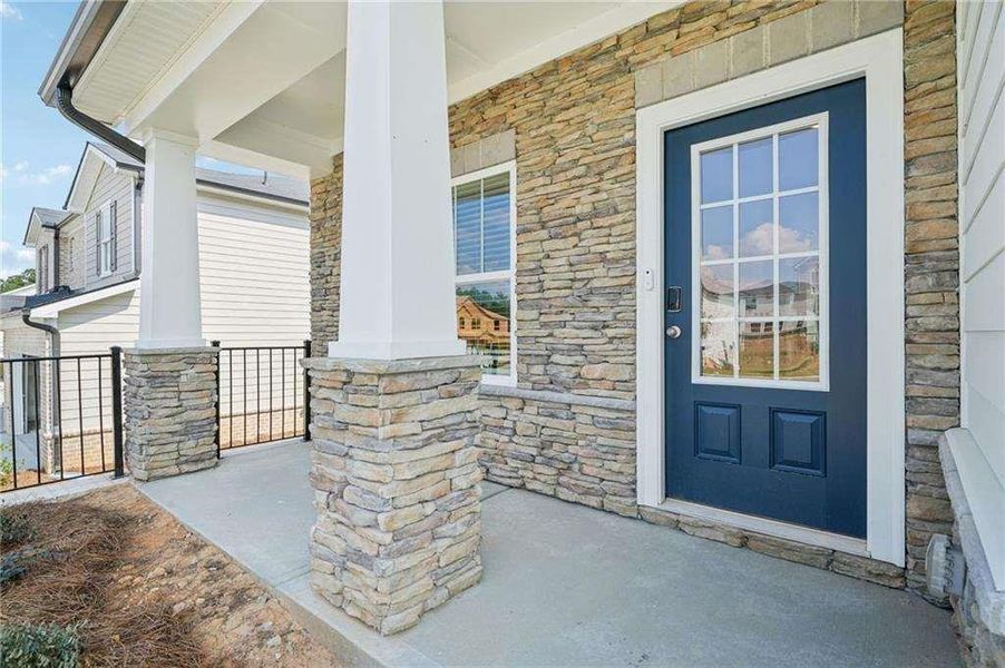 Exterior details and patio area of a home in Parkside at Grayson, Grayson (Image 4).