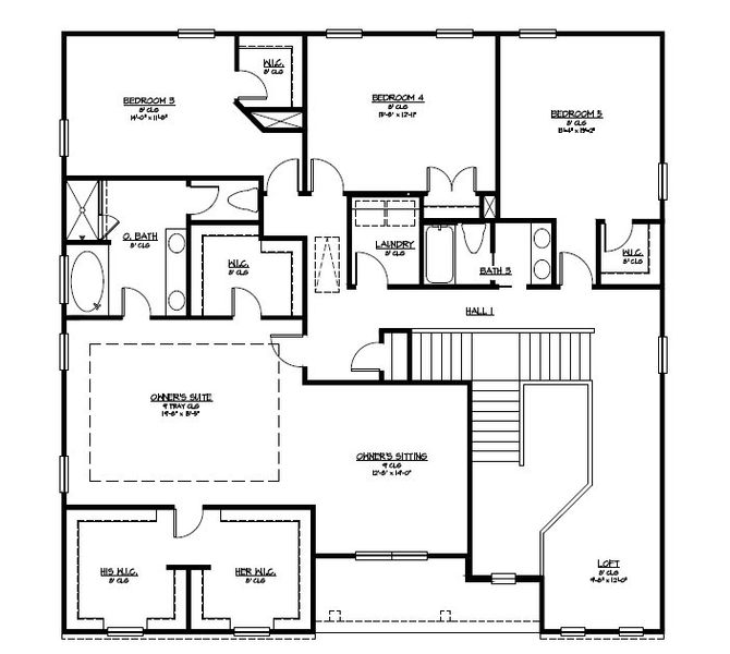 2D floor plan layout for the The Gwinnett by Smith Family Homes in Settlers Hammock, Kingsland, GA (Image 4).
