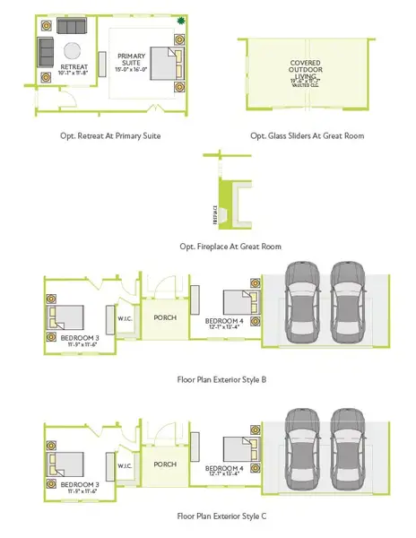 2D floor plan layout for the Elysia by Tri Pointe Homes in Noven, Leander, TX (Image 4).