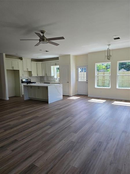 Seating at Island and Dining Area