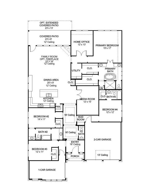 2D floor plan layout of this home in Easton Park, Austin, TX (Image 4).