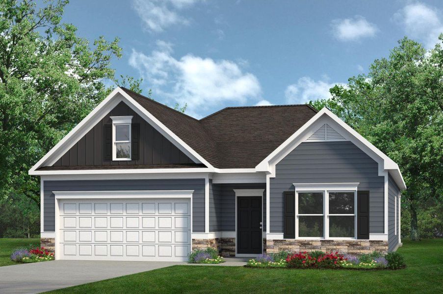 Front exterior of a new home in Jackson Hills, Clarksville, TN, highlighting curb appeal (Image 1). Front exterior of a new home in Jackson Hills, Clarksville, TN, highlighting curb appeal (Image 1).