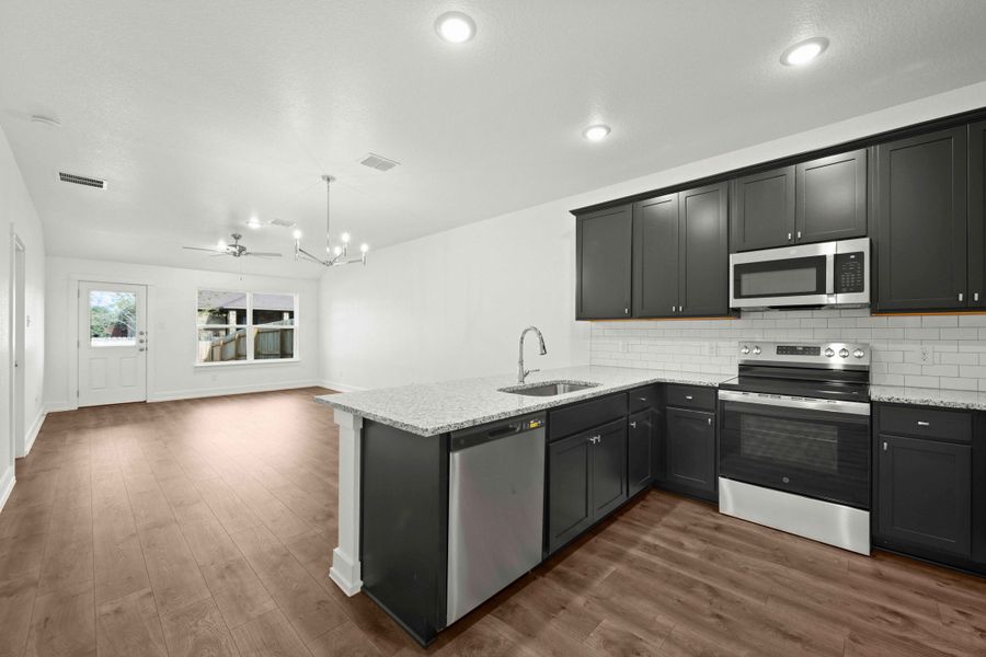 Furnished interior view inside a new home in College Park Townhomes, Troy (Image 4). Furnished interior view inside a new home in College Park Townhomes, Troy (Image 4).