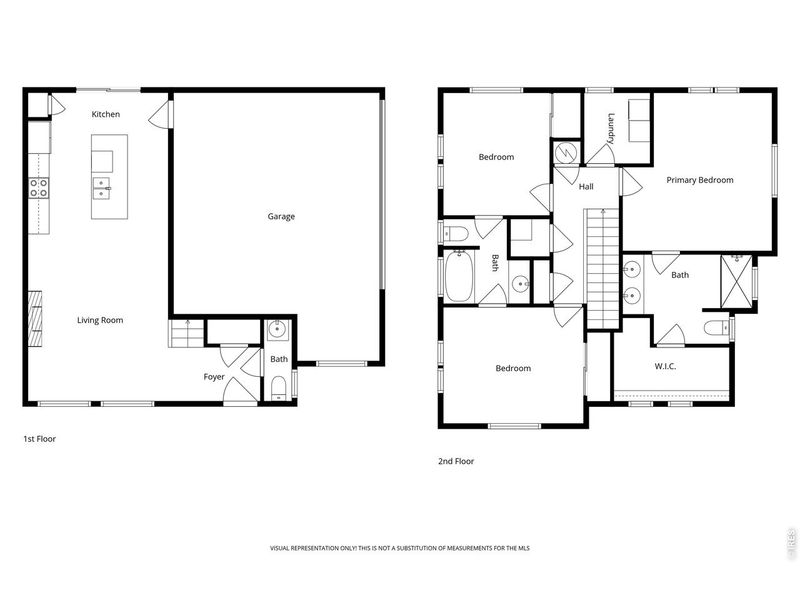 2D floor plan layout of this home in Thompson River Ranch, Johnstown, CO (Image 5).