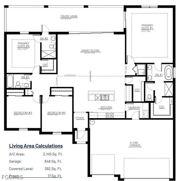 2D floor plan layout of this home in Cape Coral, Cape Coral, FL (Image 5).