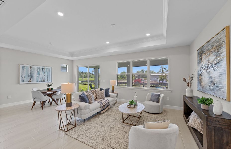 Furnished interior view inside a new home in Del Webb Oak Creek, North Fort Myers (Image 8).