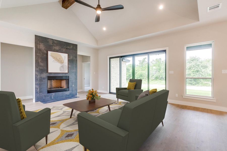 Representative furnished interior of a home built from the The Mesquite by Kenmark Homes in Paloma Ranches, Justin (Image 6).