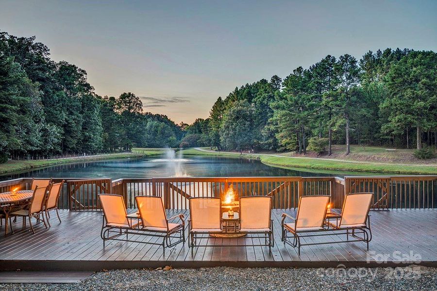Pond deck/patio.