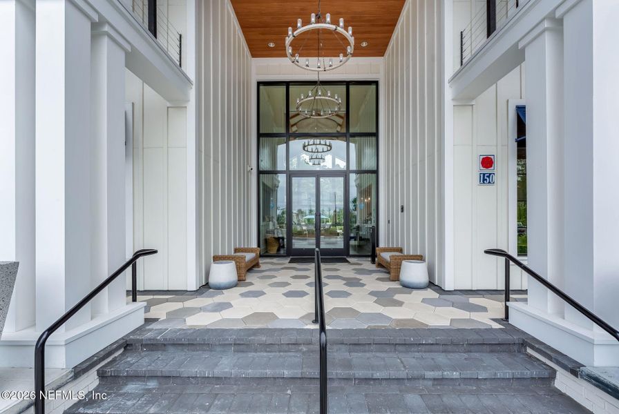 Exterior details and patio area of a home in Del Webb Wildlight, Yulee (Image 3).