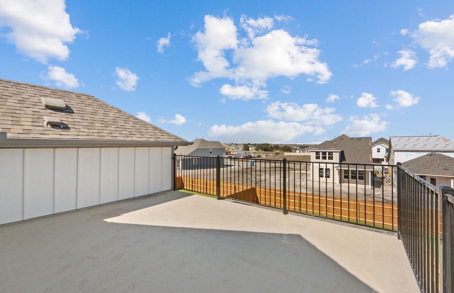 Exterior details and patio area of a home in Santa Rita Ranch, Liberty Hill (Image 19). Exterior details and patio area of a home in Santa Rita Ranch, Liberty Hill (Image 19).