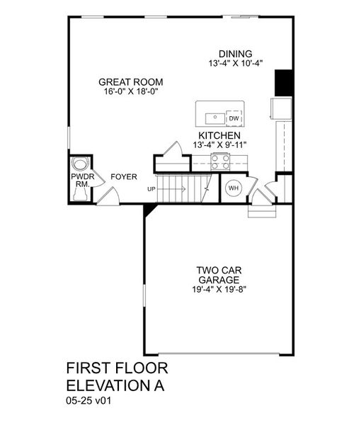 2D floor plan layout for the Lily by Ryan Homes in Stanford Village, Lyman, SC (Image 2).