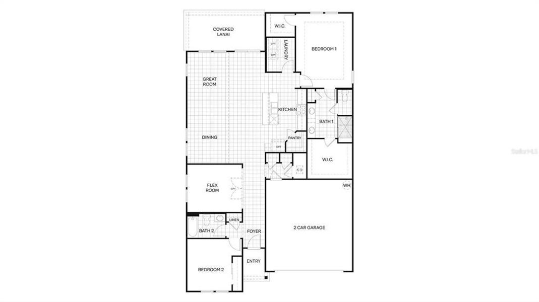 2D floor plan layout of this home in Sawmill Branch, Palm Coast, FL (Image 4).