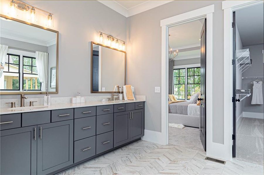 Furnished interior in a model home at Woodford in Marietta (Image 10).