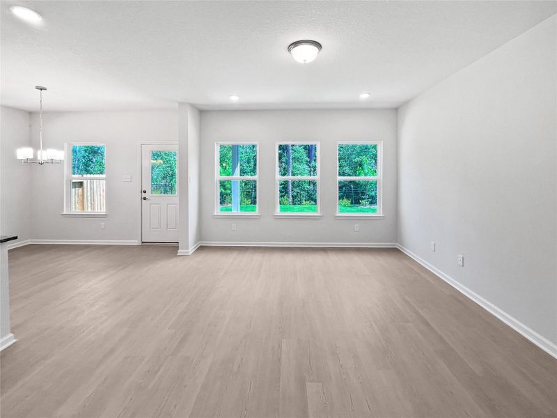 The Princeton II- Family Room. Home under construction, image used for illustrative purposes only, colors and options will vary. The Princeton II- Family Room. Home under construction, image used for illustrative purposes only, colors and options will vary.