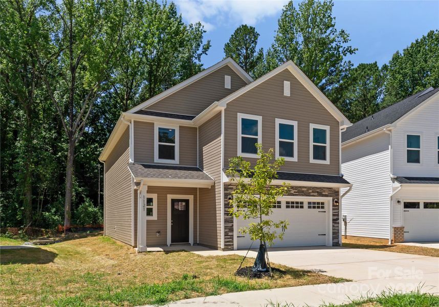 Front exterior of a new home in Northway at Echo Glen, Charlotte, NC, highlighting curb appeal (Image 23).