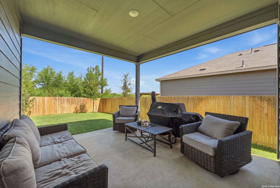 Exterior details and patio area of a home in Millican Grove, Converse (Image 4).