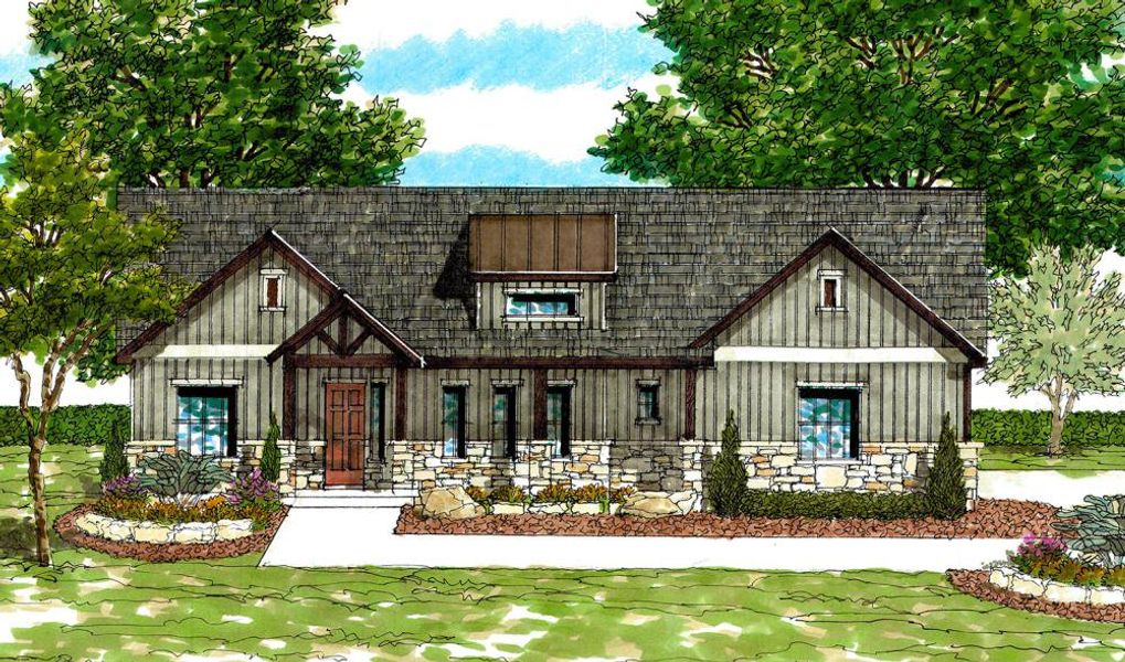 Representative rendering of the exterior for the 2000 by Texas Homes (Image 9).