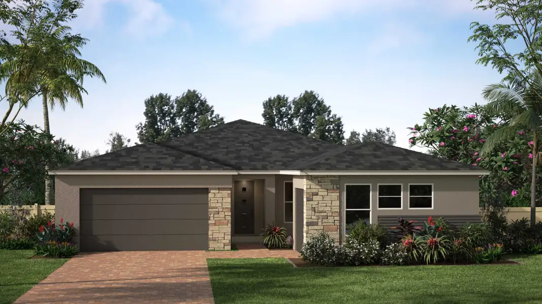 Modern Elevation | Skyview | Courtyards at Waterstone | New homes in Palm Bay, FL | Landsea Homes