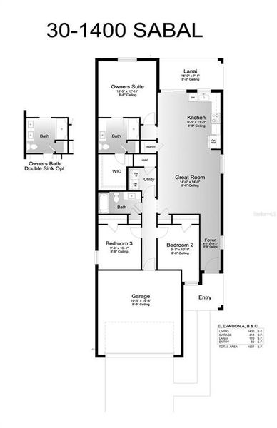 2D floor plan layout of this home in Broadleaf, Parrish, FL (Image 5).