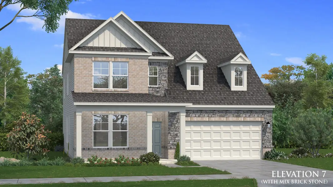 Representative exterior photo of a completed home built from the Wynwood by DRB Homes in Hamilton Lakes, Loganville, GA (Image 2).