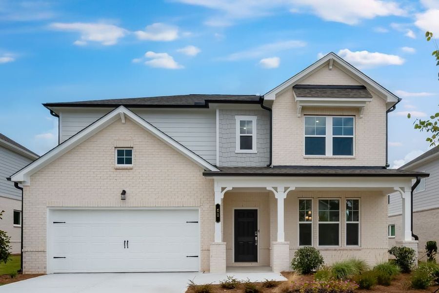 Representative exterior photo of a completed home built from the Ingram by Taylor Morrison in Bennett Farm, Loganville, GA (Image 17). Representative exterior photo of a completed home built from the Ingram by Taylor Morrison in Bennett Farm, Loganville, GA (Image 17).