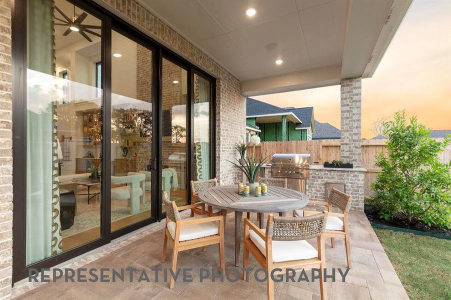 Exterior details and patio area of a home in Mosaic, Celina (Image 2).