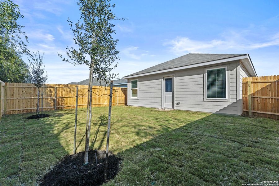 Exterior details and patio area of a home in Torian Village: Belmar Collection, San Antonio (Image 2).