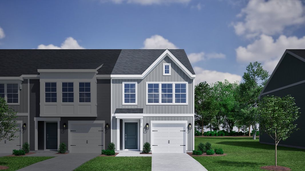Front exterior of a new home in Sweetbrier, Durham, NC, highlighting curb appeal (Image 1). Front exterior of a new home in Sweetbrier, Durham, NC, highlighting curb appeal (Image 1).
