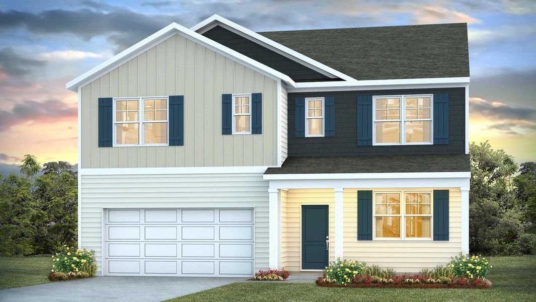 Representative exterior photo of a completed home built from the HAYDEN by D.R. Horton in Gates Village, Lugoff, SC (Image 8).