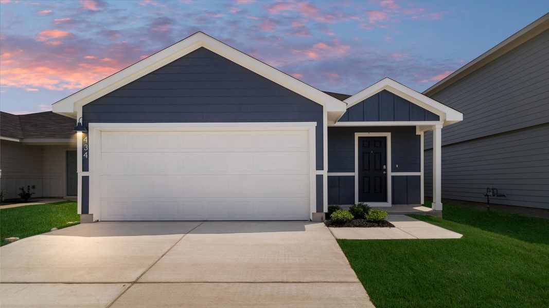 Representative exterior photo of a completed home built from the The Caprock by D.R. Horton in Wayside, Uhland, TX (Image 1). Representative exterior photo of a completed home built from the The Caprock by D.R. Horton in Wayside, Uhland, TX (Image 1).